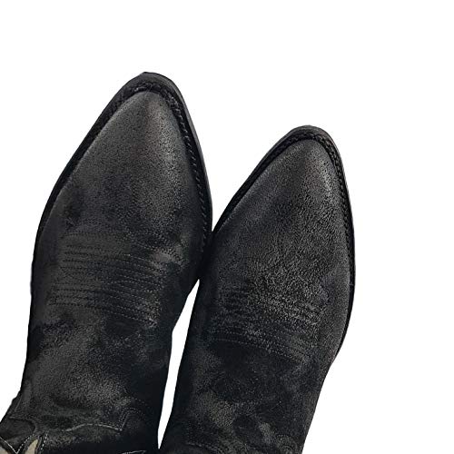 Sendra Boots Bota Cowboy 17160 En Serraje con Dibujo Troquelado Modelo 17160LSERRAJEVOLEY (Negro, Numeric_37)