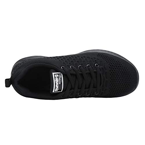SEVENQI Zapatillas de Deportivos de Running para Mujer Correr Gimnasia Ligero Sneakers Ligero Transpirable(40 EU, Negro)