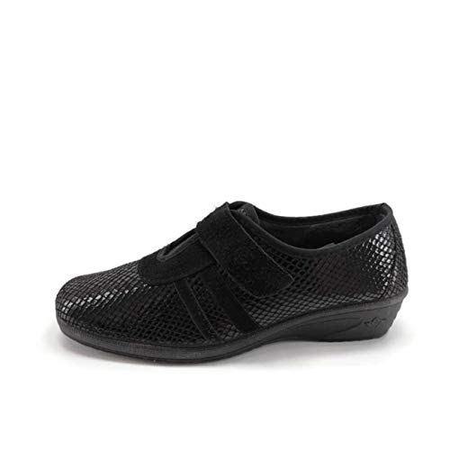 Sevillas 21626 - Zapatilla Calle para Mujer Pies Delicados - Anatomica Flexible y Ligera - Negro (Negro Invierno, 39)