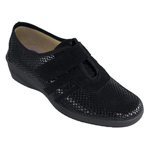 Sevillas 21626 - Zapatilla Calle para Mujer Pies Delicados - Anatomica Flexible y Ligera - Negro (Negro Primavera-Verano, 41)