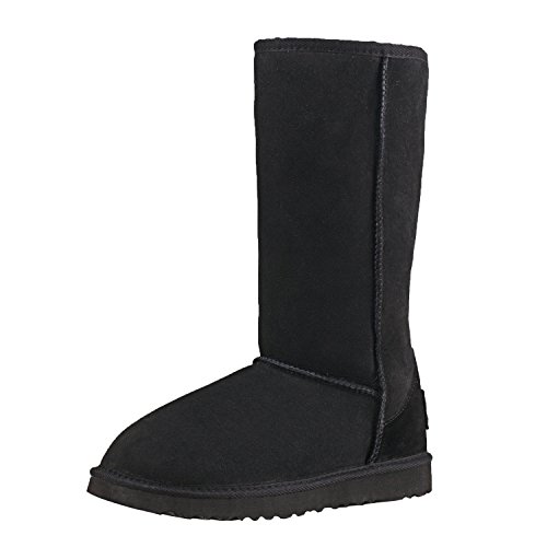 Shenduo Zapatos Invierno - Botas de Nieve de Piel de Oveja con Lana Interno Antideslizantes clásicas para Mujer DV5815 Negro 37