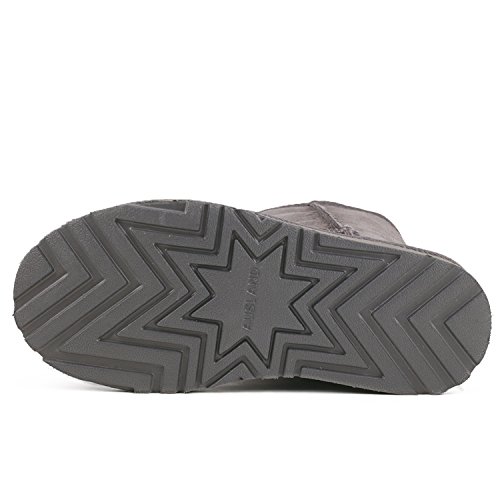 Shenduo Zapatos Invierno Clásicos - Botas de Nieve de Piel Oveja con Lana Interno Impermeable Antideslizante para Mujer D9125 Gris 40
