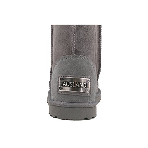 Shenduo Zapatos Invierno Clásicos - Botas de Nieve de Piel Oveja con Lana Interno Impermeable Antideslizante para Mujer D9125 Gris 40