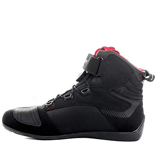 SHIMA EXO Vented, Botas Moto Mujere | Transpirables, Reforzados Zapatos Moto con sistema de cierre ATOP, Soporte Para el Tobillo, Suela Antideslizante, Mango de Cambio de Marchas (Negro, 37)