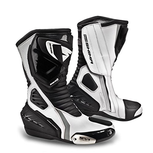 Shima RWX-6 Lady White, Botas de Cuero para Motocicleta de Verano para Mujeres (Blanco, 37)