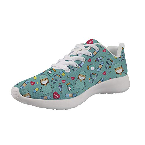 Showudesigns Zapatillas Deportivas Mujer Zapatos Running para Correr Fitness Gimnasio Sneakers Enfermero Zapatillas para Mujer Casual Running Sneakers Verde