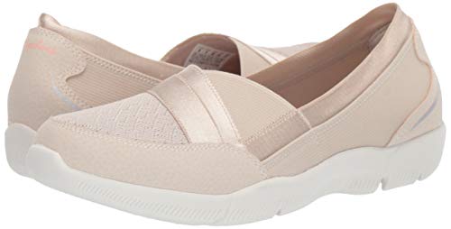 Skechers Be-Lux-Daylights, Merceditas Mujer, Beige (Nat Black Mesh/Durabuck/Trim), 37 EU