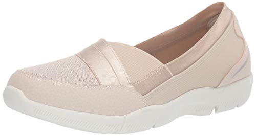 Skechers Be-Lux-Daylights, Merceditas Mujer, Beige (Nat Black Mesh/Durabuck/Trim), 37 EU
