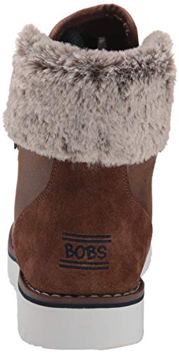 Skechers Bobs Rocky-Urban Hiker, Zapatillas Bajas Mujer, Marrón (Brn Black Microleather/Faux Fur Cuff), 37 EU