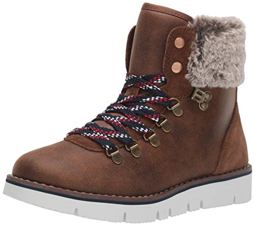 Skechers Bobs Rocky-Urban Hiker, Zapatillas Bajas Mujer, Marrón (Brn Black Microleather/Faux Fur Cuff), 37 EU