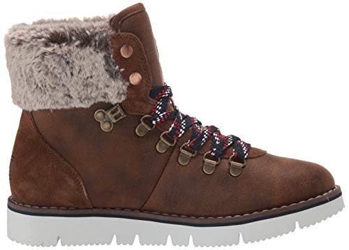 Skechers Bobs Rocky-Urban Hiker, Zapatillas Bajas Mujer, Marrón (Brn Black Microleather/Faux Fur Cuff), 37 EU