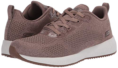 Skechers Bobs Squad-Glitz Maker, Zapatillas Mujer, Marr Oacute N Taupe Sparkle Engineered Knit TPE, 39 EU