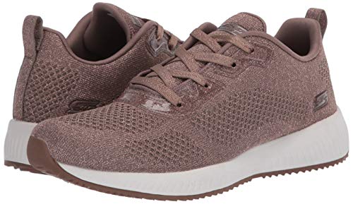 Skechers Bobs Squad-Glitz Maker, Zapatillas Mujer, Marr Oacute N Taupe Sparkle Engineered Knit TPE, 41 EU