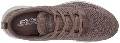 Skechers Bobs Squad-Glitz Maker, Zapatillas Mujer, Marr Oacute N Taupe Sparkle Engineered Knit TPE, 41 EU