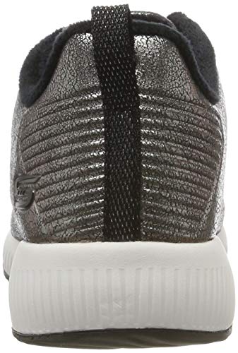 Skechers Bobs Squad-Sparkle Life, Zapatillas Mujer, Multicolor (Pew Champagne Duraleather/Chenille Line), 38 EU