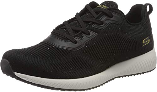 Skechers Bobs Squad-Total Glam, Zapatillas Mujer, Negro (BKMT Black and Multi Engineered Knit), 36 EU