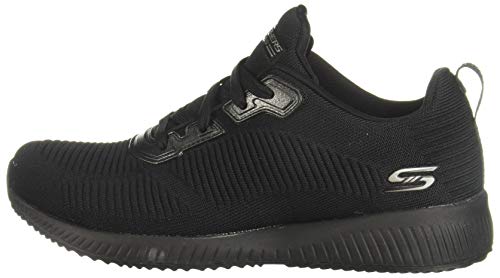 Skechers Bobs Squad-Tough Talk, Zapatillas Mujer, Negro (BBK Black Engineered Knit/Trim), 41 EU