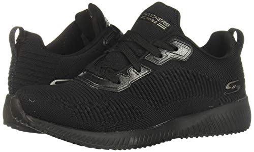 Skechers Bobs Squad-Tough Talk, Zapatillas Mujer, Negro (BBK Black Engineered Knit/Trim), 41 EU
