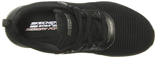 Skechers Bobs Squad-Tough Talk, Zapatillas Mujer, Negro (BBK Black Engineered Knit/Trim), 41 EU