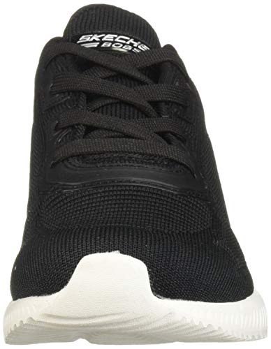 Skechers Bobs Squad-Tough Talk, Zapatillas Mujer, Negro (BLK Black Engineered Knit/Trim), 36 EU