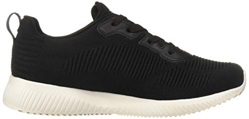 Skechers Bobs Squad-Tough Talk, Zapatillas Mujer, Negro (BLK Black Engineered Knit/Trim), 41 EU