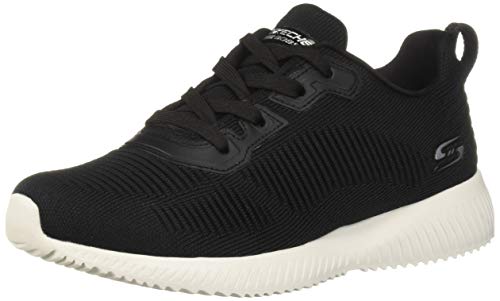 Skechers Bobs Squad-Tough Talk, Zapatillas Mujer, Negro (BLK Black Engineered Knit/Trim), 41 EU