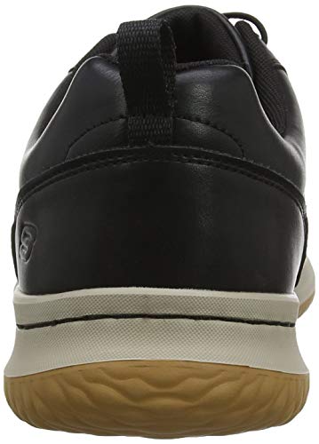 Skechers Delson-Antigo, Zapatos de Cordones Oxford Hombre, Negro (BLK Black Leather), 43 EU