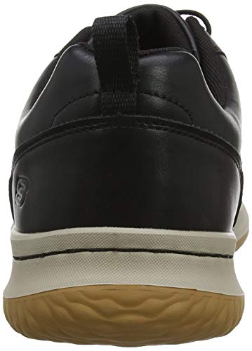 Skechers Delson-Antigo, Zapatos de Cordones Oxford Hombre, Negro (BLK Black Leather), 44 EU