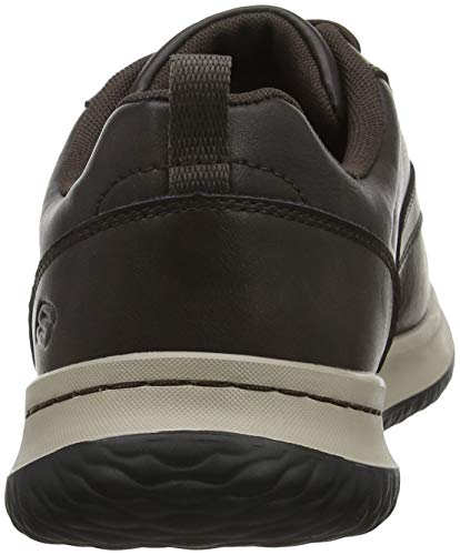 Skechers Delson-Antigo, Zapatos de Cordones Oxford Hombre, Negro (Choc Black Leather), 42 EU