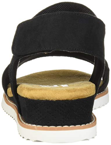 Skechers Desert Kiss 31440, Sandalia con Pulsera para Mujer, Negro (Black Black), 40 EU