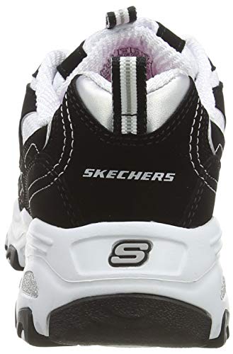 Skechers D'Lites-Biggest Fan, Zapatillas Mujer, Negro (BKW Black Trubuck/Mesh/Trim), 37.5 EU