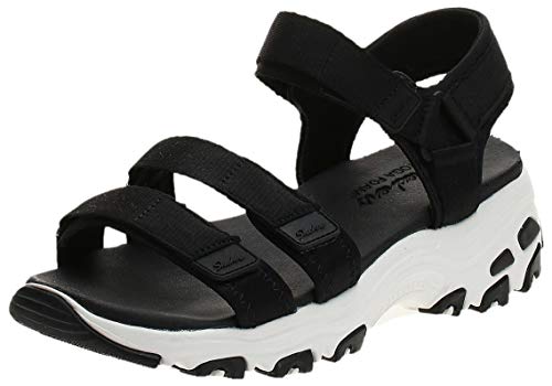 Skechers D'LITES Fresh Catch, Sandalia Niños Mujer, Black, 21 EU