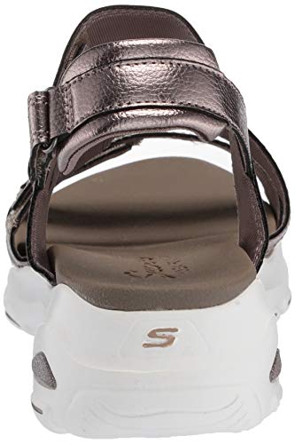 Skechers D'Lites Ultra-Fab Life, Sandalias de Punta Descubierta Mujer, Multicolor (Pew Black Duraleather), 40 EU