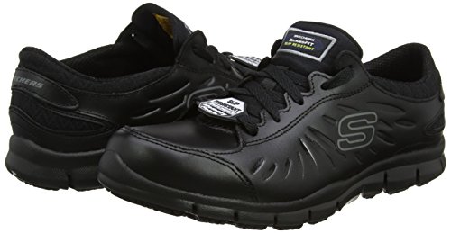 Skechers Eldred, Zapatos de Seguridad Mujer, Negro (BLK Black Leather), 39 EU
