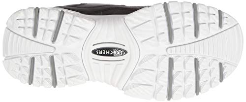 Skechers Energy-Retro Vision, Sandalias con Punta Cerrada Mujer, Negro Cuero Rojo Blanco Trim BKW, 37 EU