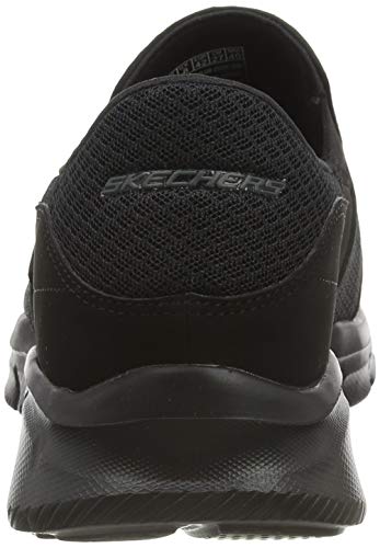 Skechers Equalizer-Persistent, Zapatillas sin Cordones Hombre, Negro (BBK Black Mesh/Duraleather/Trim), 42 EU