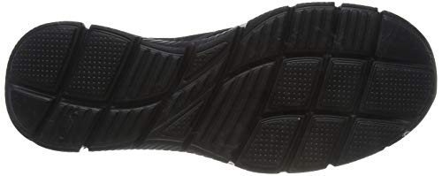 Skechers Equalizer-Persistent, Zapatillas sin Cordones Hombre, Negro (BBK Black Mesh/Duraleather/Trim), 43 EU