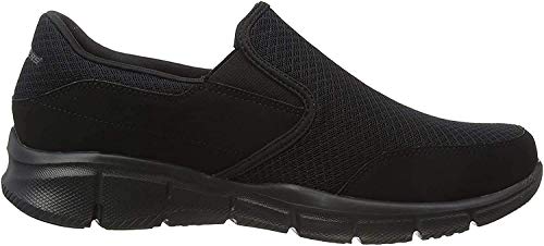 Skechers Equalizer-Persistent, Zapatillas sin Cordones Hombre, Negro (BBK Black Mesh/Duraleather/Trim), 44 EU
