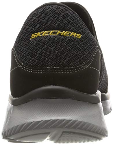 Skechers Equalizer-Persistent, Zapatillas sin Cordones Hombre, Negro (BKGY Black Mesh/Duraleather/Trim), 43 EU