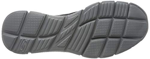 Skechers Equalizer-Persistent, Zapatillas sin Cordones Hombre, Negro (BKGY Black Mesh/Duraleather/Trim), 43 EU