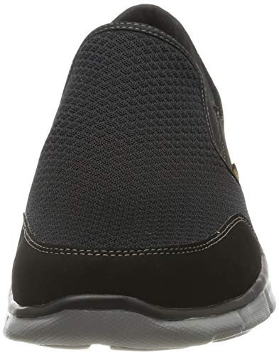 Skechers Equalizer-Persistent, Zapatillas sin Cordones Hombre, Negro (BKGY Black Mesh/Duraleather/Trim), 43 EU