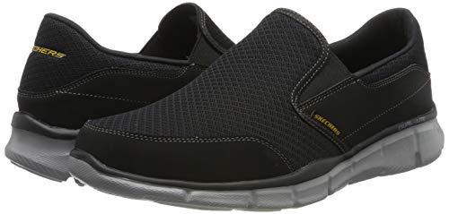 Skechers Equalizer-Persistent, Zapatillas sin Cordones Hombre, Negro (BKGY Black Mesh/Duraleather/Trim), 43 EU