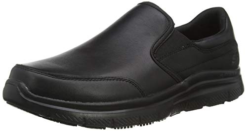Skechers Flex Advantage Sr-Bronwood, Zapatillas sin Cordones Hombre, Negro (BLK Black Leather), 43 EU