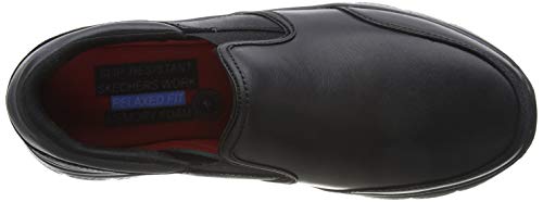 Skechers Flex Advantage Sr-Bronwood, Zapatillas sin Cordones Hombre, Negro (BLK Black Leather), 43 EU