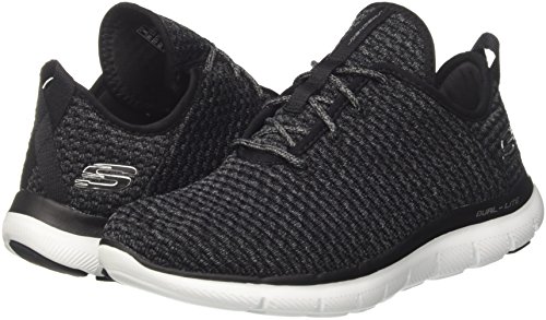 Skechers Flex Appeal 2.0-Bold Move, Zapatillas sin Cordones Mujer, Negro (BKW Light Pink Textile/Trim), 36 EU