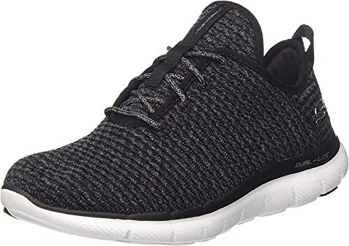 Skechers Flex Appeal 2.0-Bold Move, Zapatillas sin Cordones Mujer, Negro (BKW Light Pink Textile/Trim), 36 EU