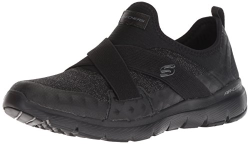 Skechers Flex Appeal 3.0-Finest Hour, Zapatillas sin Cordones Mujer, Negro (BBK Black Mesh/Hot Melt/Trim), 41 EU