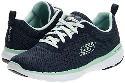 Skechers Flex Appeal 3.0-First Insight, Zapatillas, Azul (NVAQ Black Mesh/Trim), 36 EU