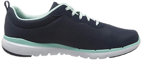 Skechers Flex Appeal 3.0-First Insight, Zapatillas Mujer, Azul (NVAQ Black Mesh/Trim), 38 EU