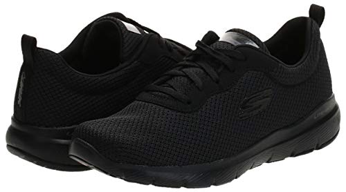Skechers Flex Appeal 3.0-First Insight, Zapatillas Mujer, Negro (BBK Black Mesh/Trim), 38 EU